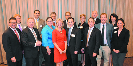 Past recipients of the Robert E. Kirby gather for a photo at the 2016 NH Bar Foundation Annual Dinner on Sept. 21.