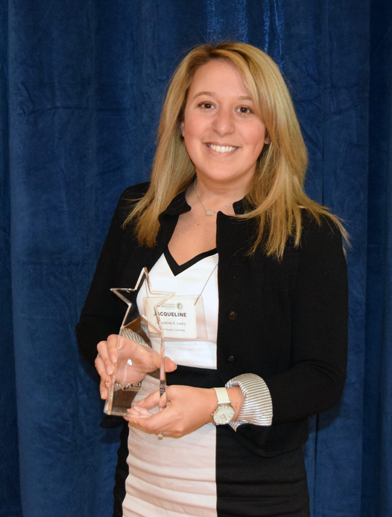 Jacqueline A. Leary received a Pro Bono Rising Star Award.